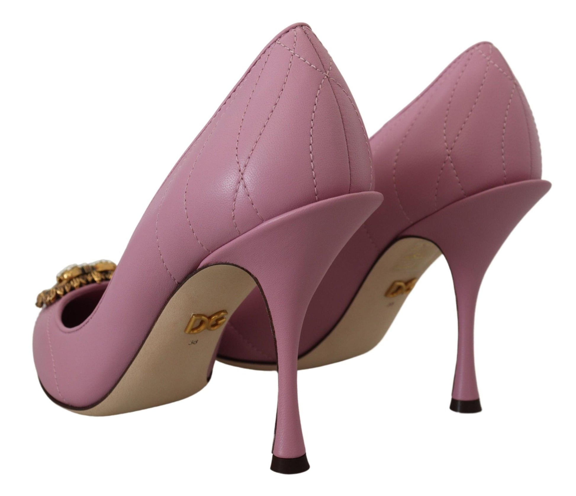 Dolce & Gabbana Dolce & Gabbana Devotion Leather Heels in Pink