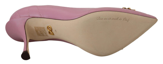 Dolce & Gabbana Dolce & Gabbana Devotion Leather Heels in Pink