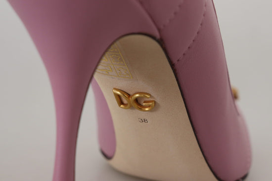 Dolce & Gabbana Dolce & Gabbana Devotion Leather Heels in Pink