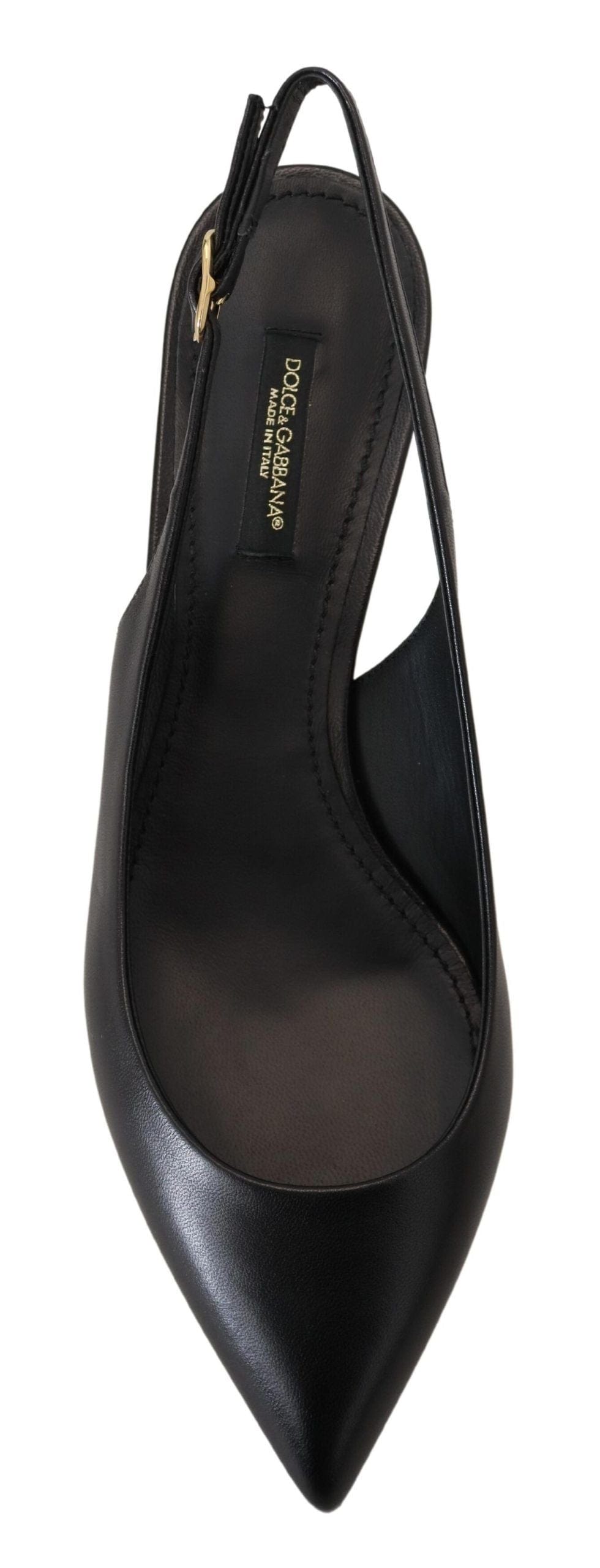 Dolce & Gabbana Dolce & Gabbana Elegant Black Leather Slingback Pumps