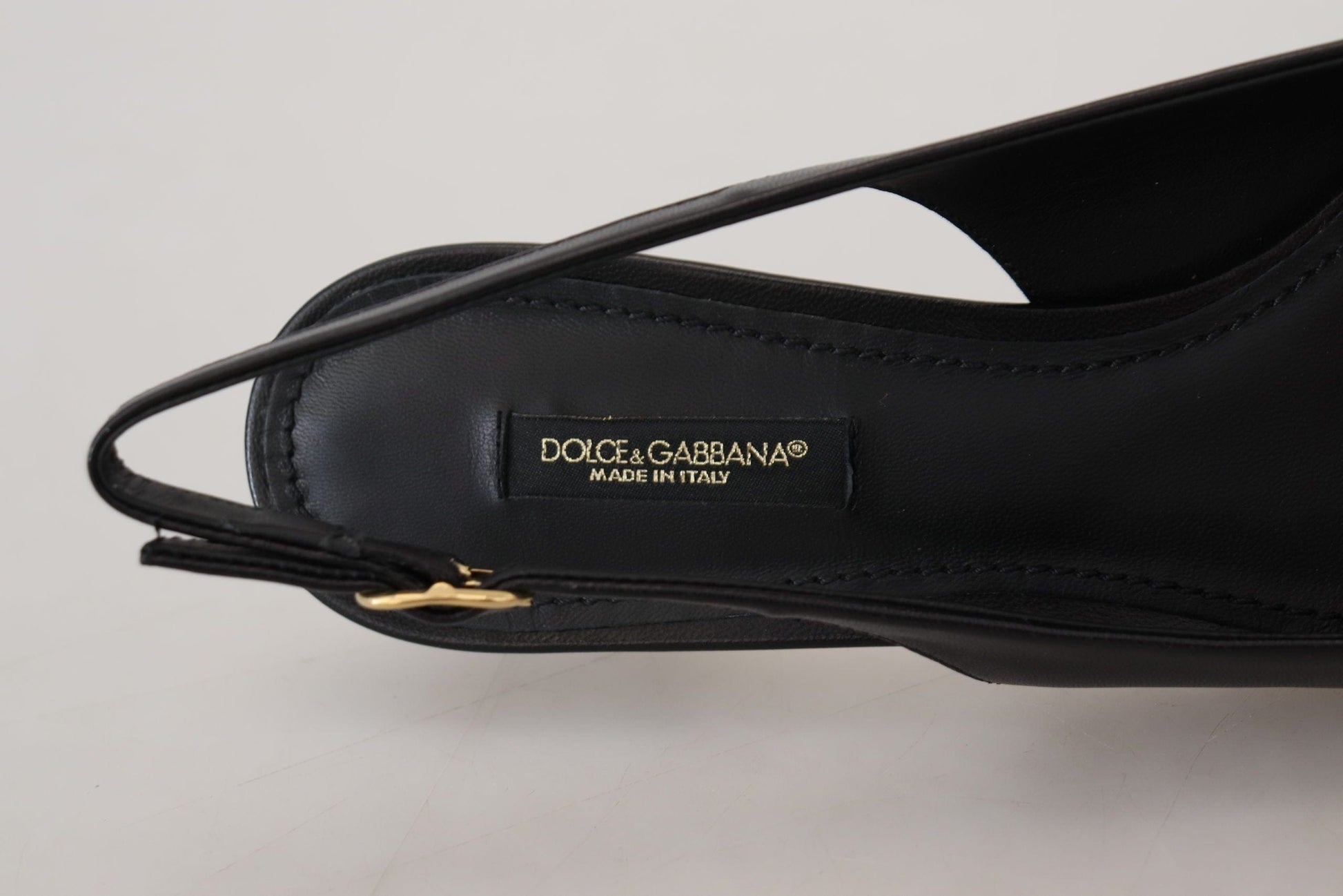 Dolce & Gabbana Dolce & Gabbana Elegant Black Leather Slingback Pumps