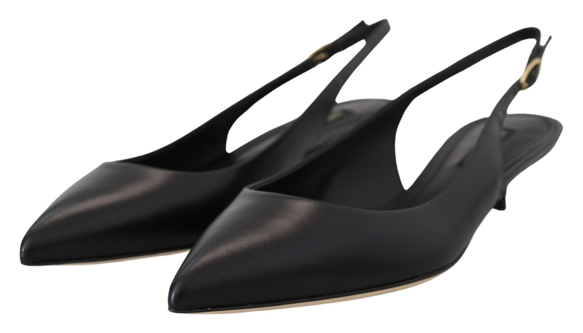 Dolce & Gabbana Dolce & Gabbana Elegant Black Leather Slingback Pumps