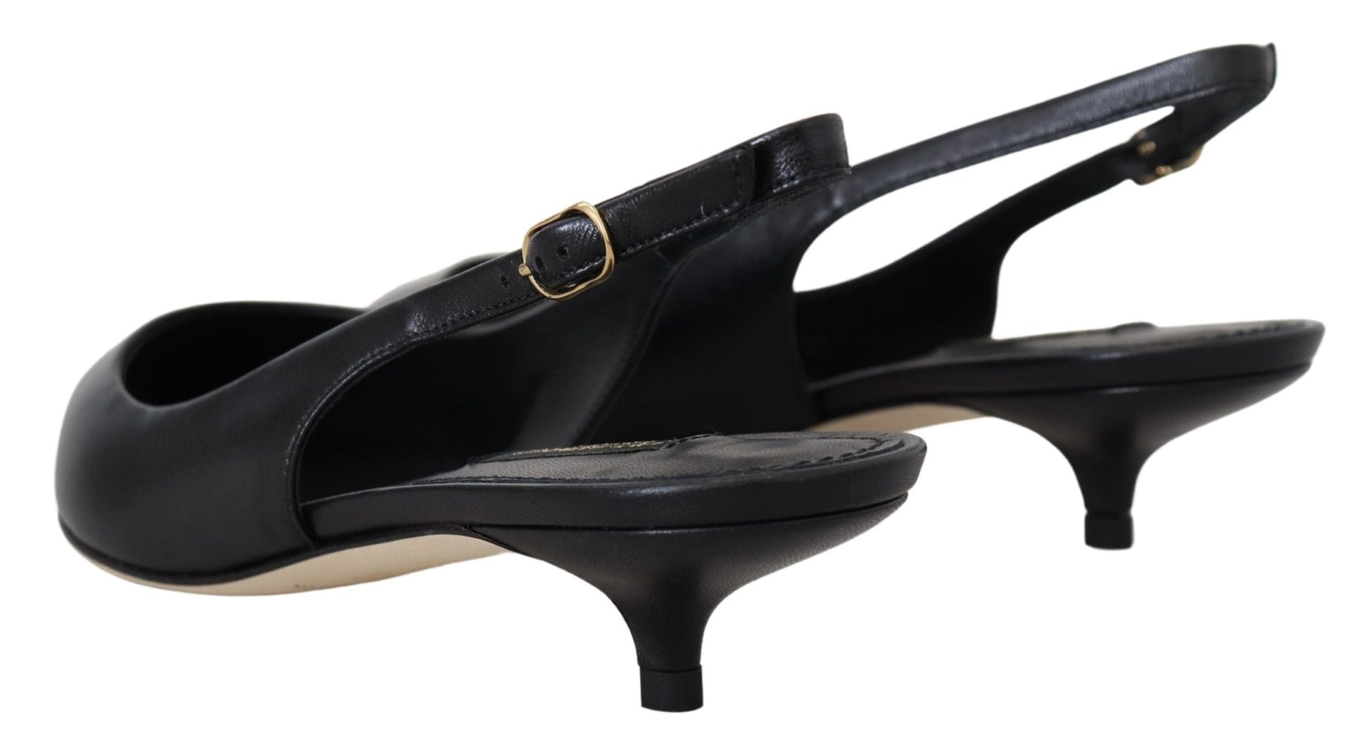 Dolce & Gabbana Dolce & Gabbana Elegant Black Leather Slingback Pumps