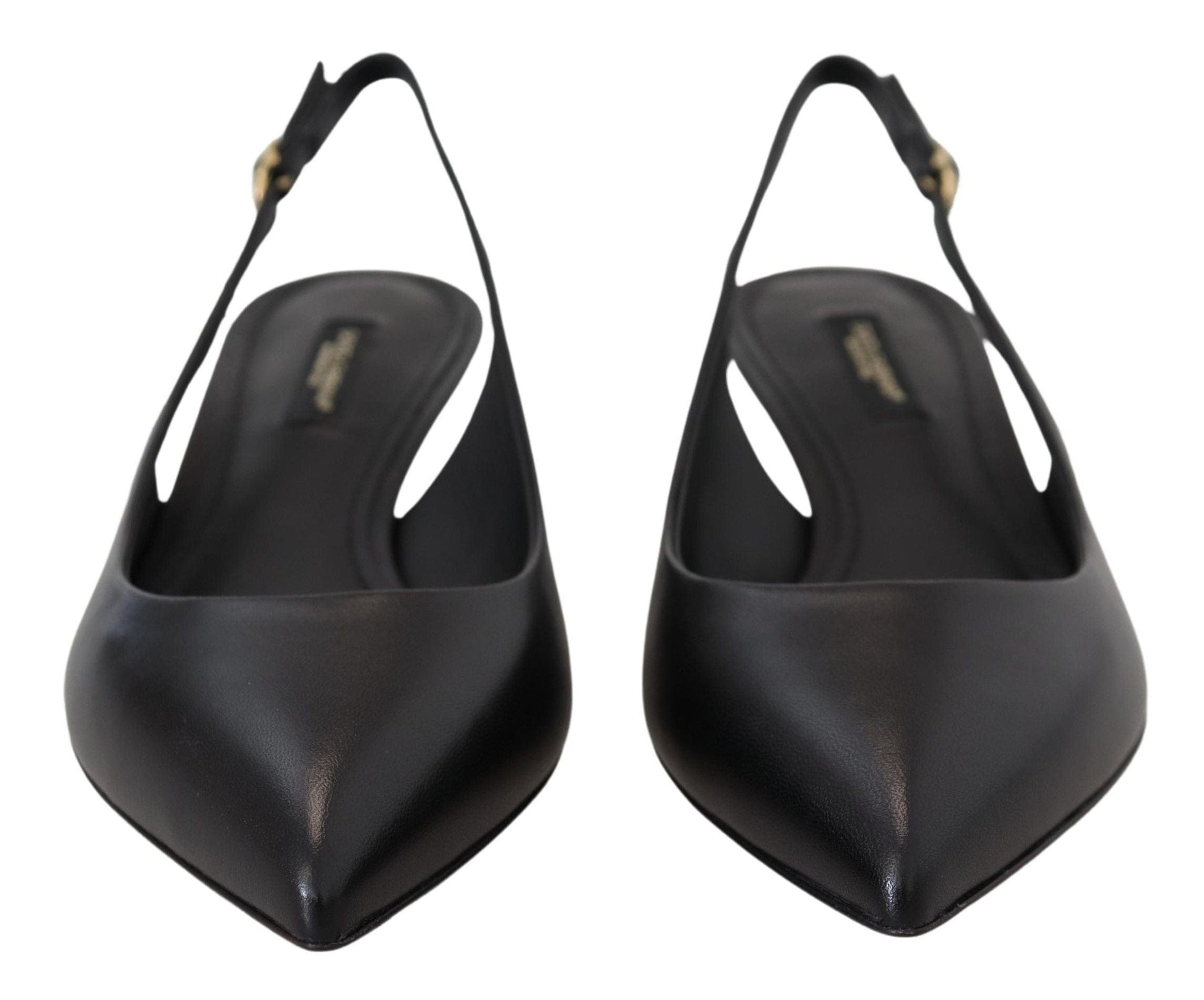 Dolce & Gabbana Dolce & Gabbana Elegant Black Leather Slingback Pumps