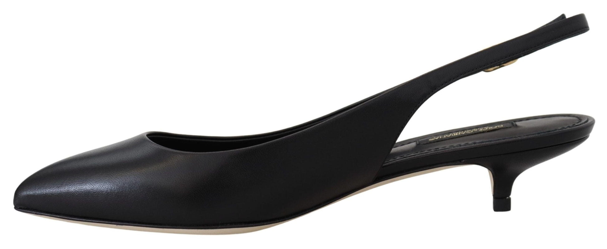 Dolce & Gabbana Dolce & Gabbana Elegant Black Leather Slingback Pumps