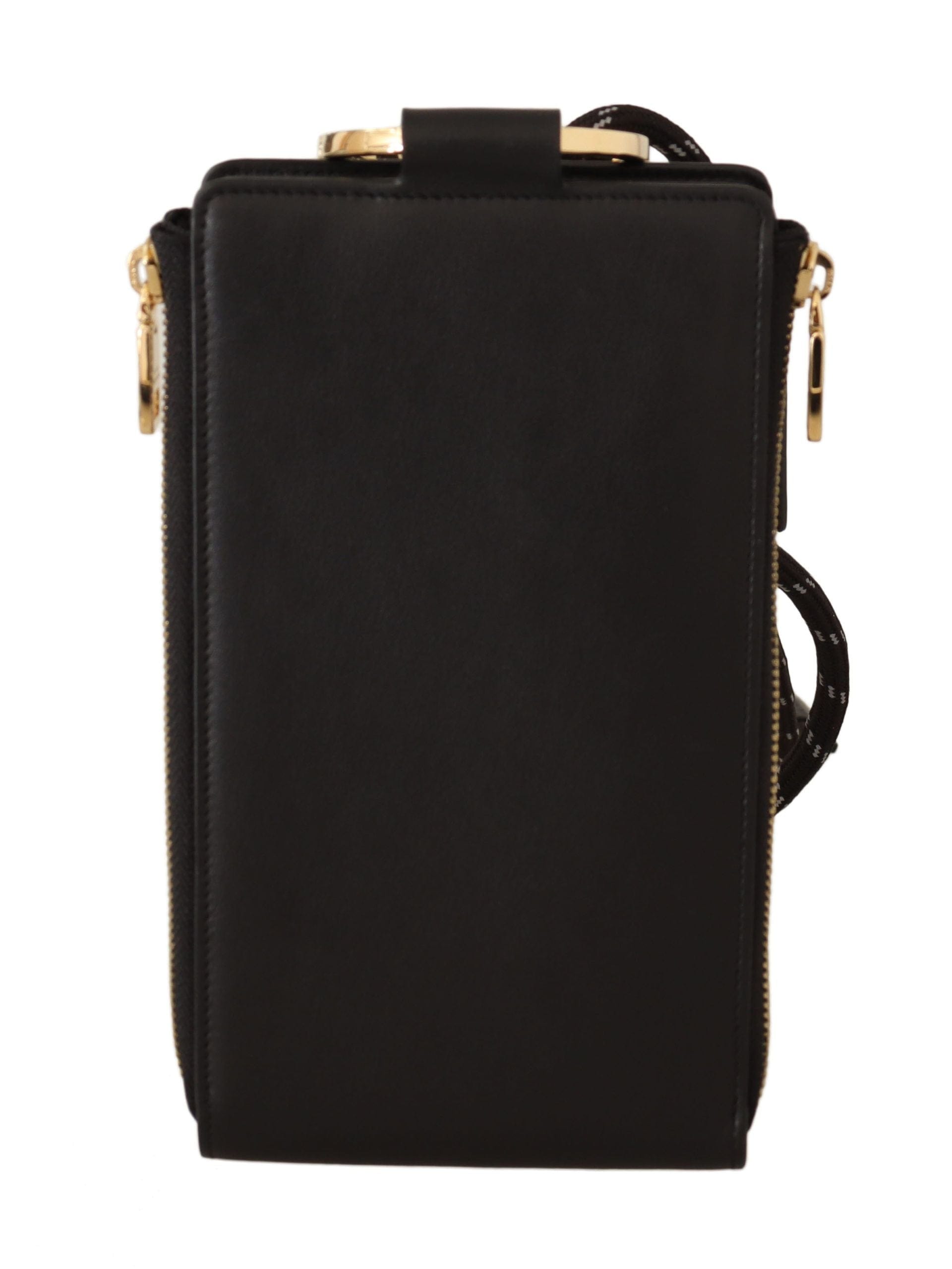 Dolce & Gabbana Dolce & Gabbana Elegant Black Leather Strapped Wallet