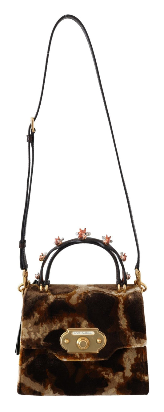 Dolce & Gabbana Dolce & Gabbana Elegant Giraffe Pattern Welcome Bag with Gold Accents