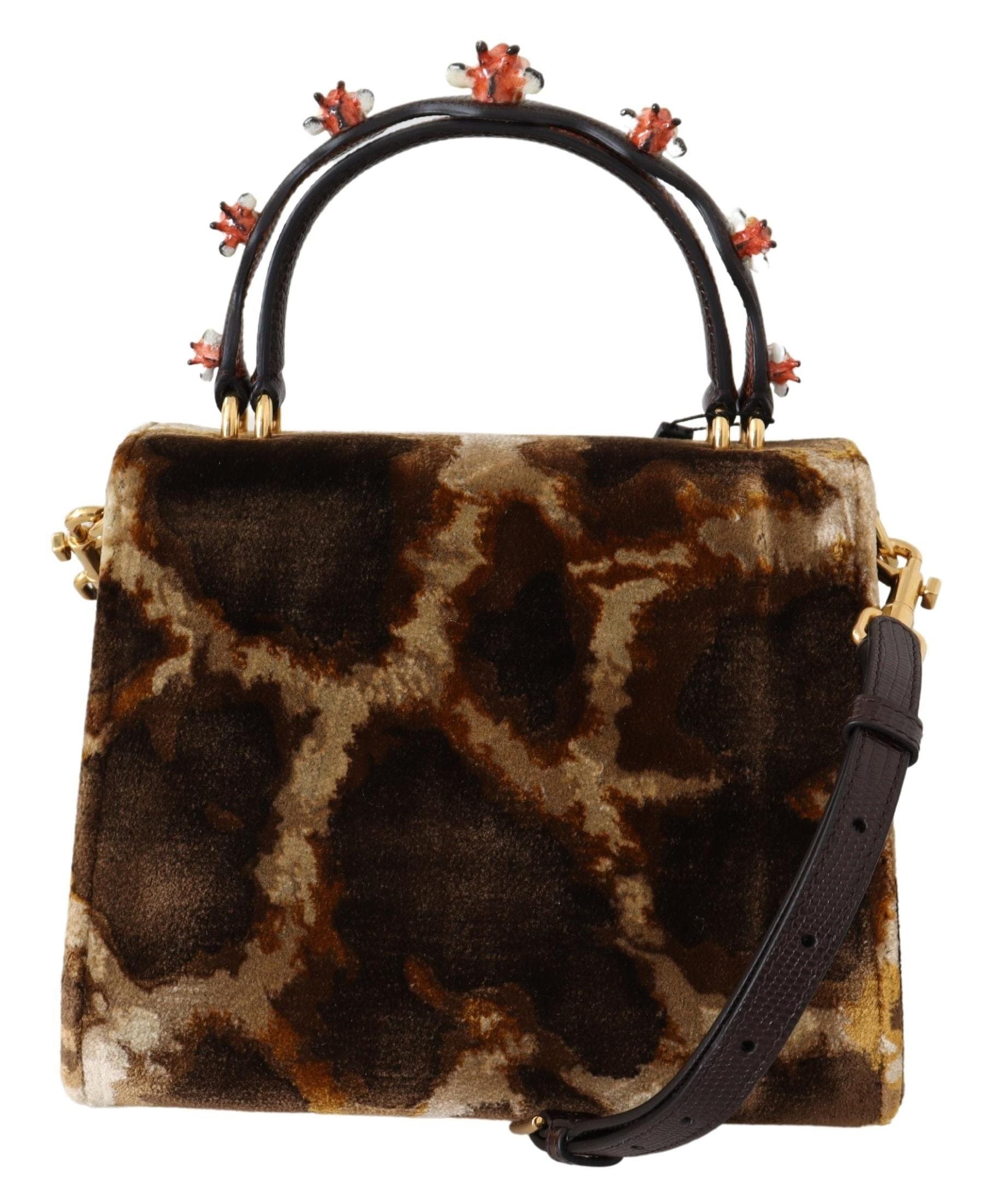 Dolce & Gabbana Dolce & Gabbana Elegant Giraffe Pattern Welcome Bag with Gold Accents