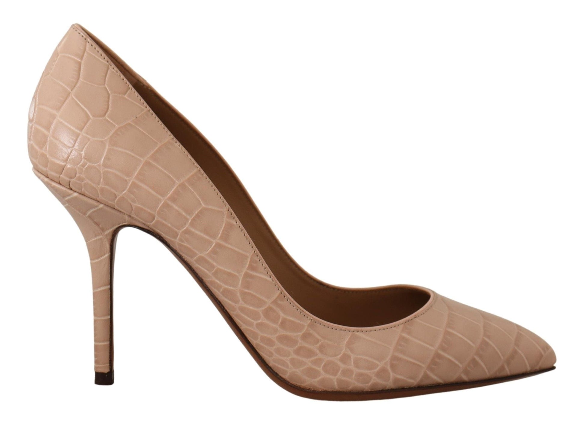 Dolce & Gabbana Dolce & Gabbana Elegant Nude Leather Kitten Heels Pumps