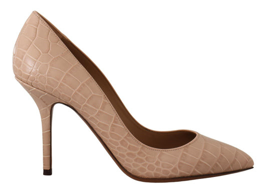 Dolce & Gabbana Dolce & Gabbana Elegant Nude Leather Kitten Heels Pumps