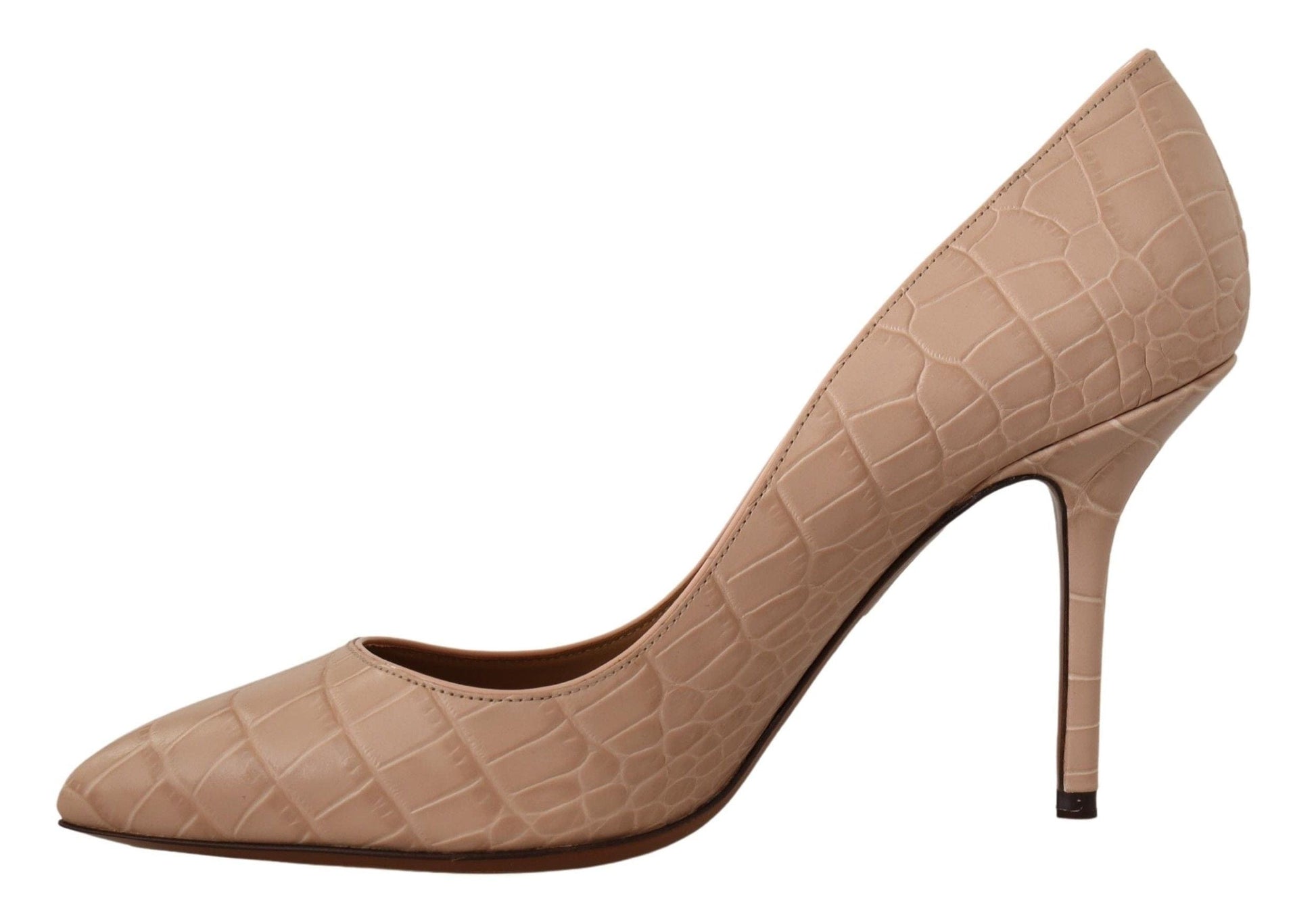Dolce & Gabbana Dolce & Gabbana Elegant Nude Leather Kitten Heels Pumps