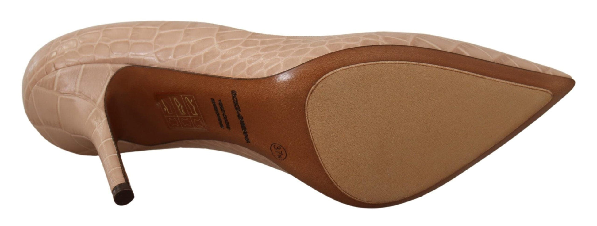 Dolce & Gabbana Dolce & Gabbana Elegant Nude Leather Kitten Heels Pumps