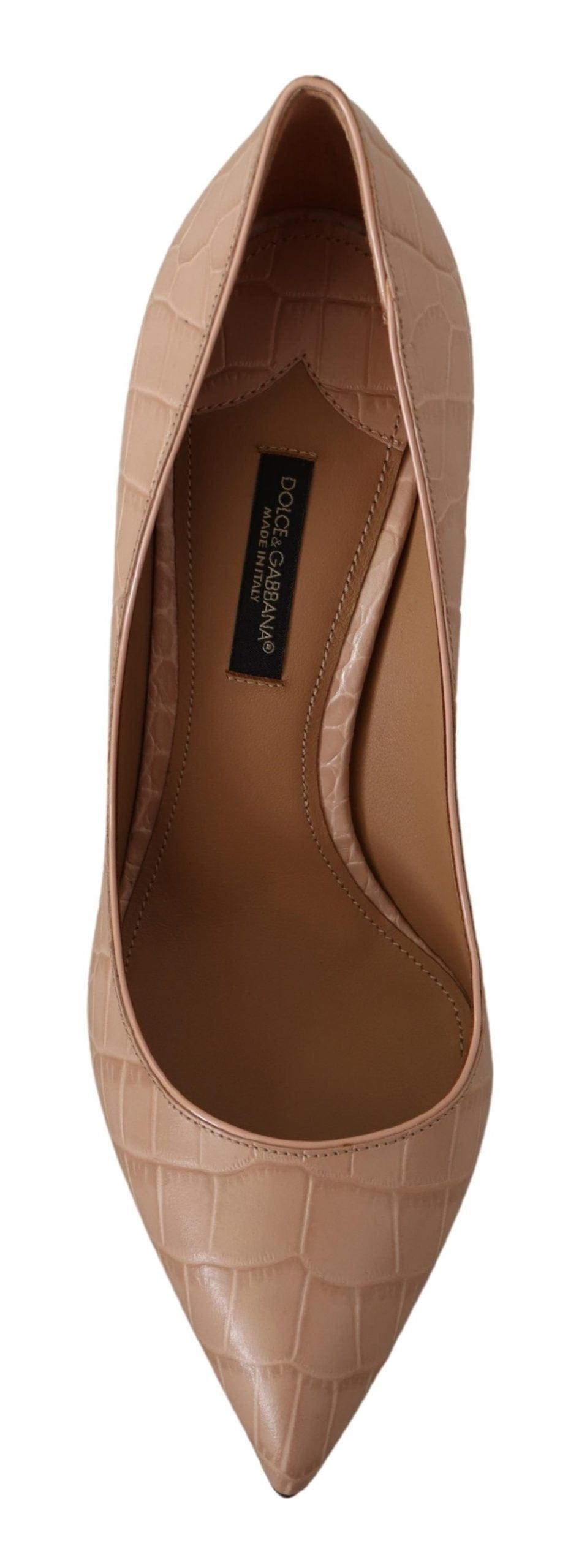 Dolce & Gabbana Dolce & Gabbana Elegant Nude Leather Kitten Heels Pumps