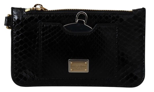 Dolce & Gabbana Dolce & Gabbana Elegant Python Pattern Leather Wristlet Wallet