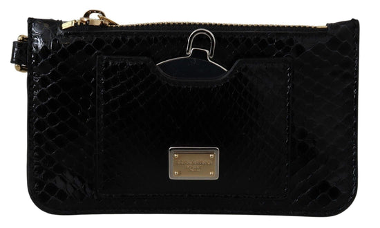 Dolce & Gabbana Dolce & Gabbana Elegant Python Pattern Leather Wristlet Wallet