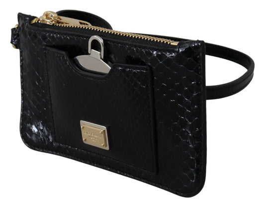 Dolce & Gabbana Dolce & Gabbana Elegant Python Pattern Leather Wristlet Wallet