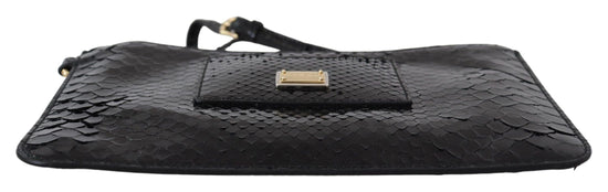 Dolce & Gabbana Dolce & Gabbana Exotic Leather Black Wristlet Wallet