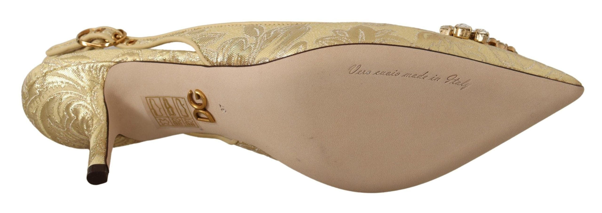 Dolce & Gabbana Dolce & Gabbana Gleaming Gold Crystal Slingback Heels