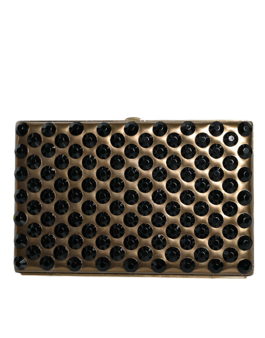 Dolce & Gabbana Dolce & Gabbana Gold Crystal Bifold Clutch Evening Party Women Purse Bag