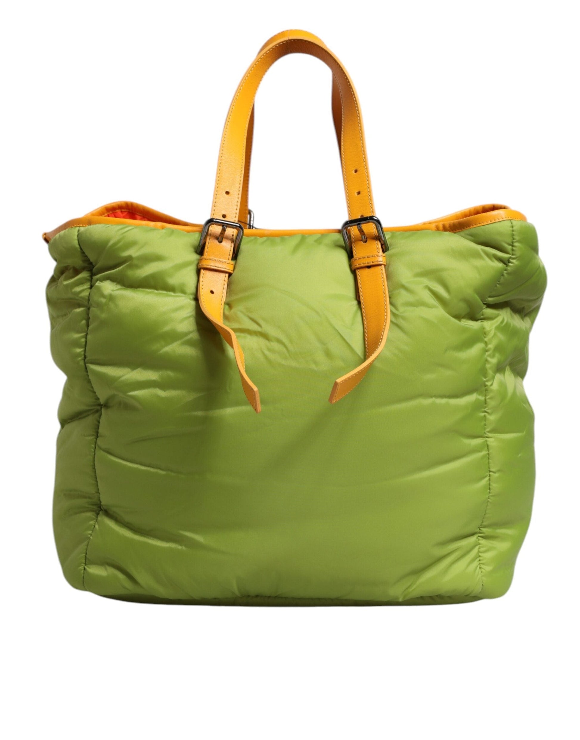 Dolce & Gabbana Dolce & Gabbana Green Nylon Padded Logo Plaque Tote Crossbody Bag