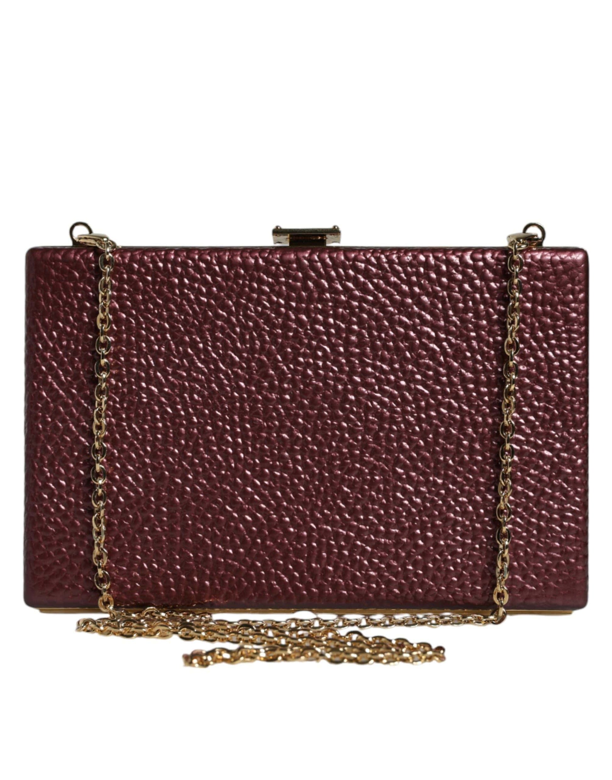Dolce & Gabbana Dolce & Gabbana Maroon Leather Clutch Evening Crossbody Bag