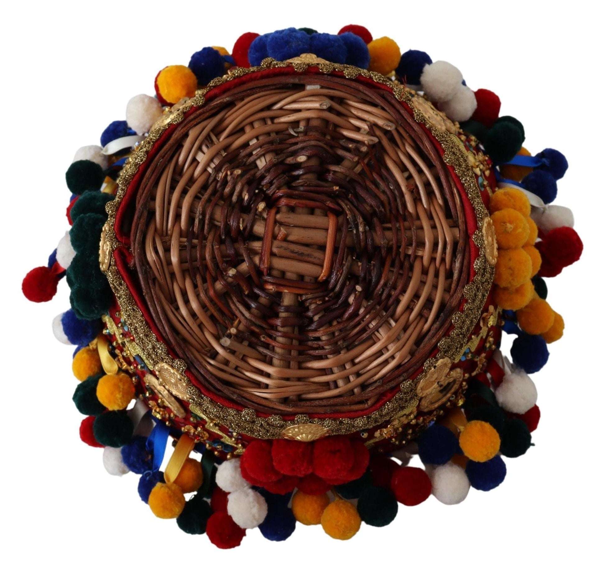 Dolce & Gabbana Dolce & Gabbana Multicolor Embellished Wicker Tote