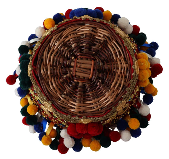 Dolce & Gabbana Dolce & Gabbana Multicolor Embellished Wicker Tote