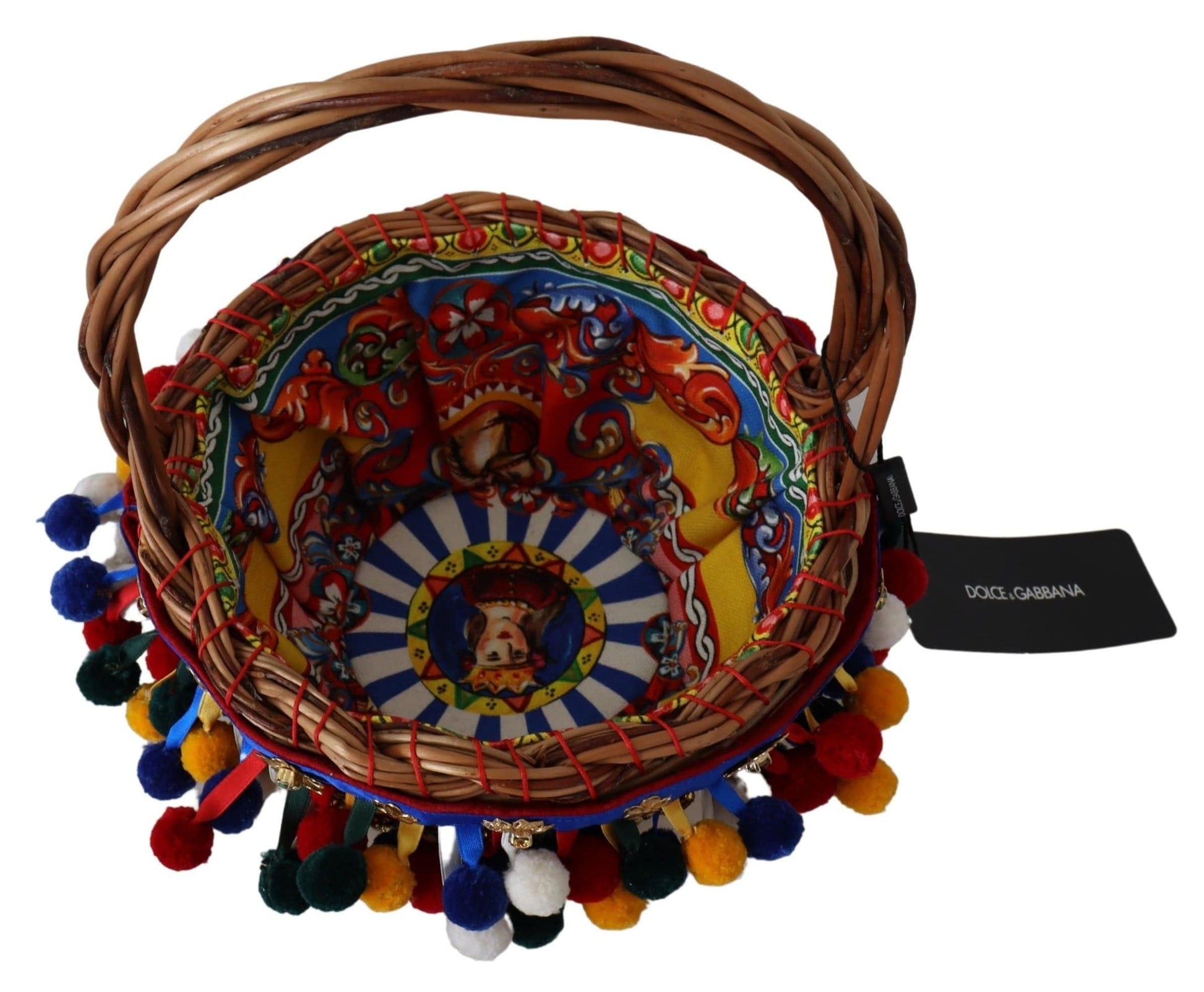 Dolce & Gabbana Dolce & Gabbana Multicolor Embellished Wicker Tote
