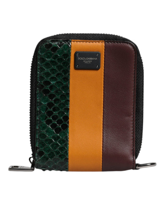 Dolce & Gabbana Dolce & Gabbana Multicolor Exotic Leather DG Bifold Card Holder Wallet