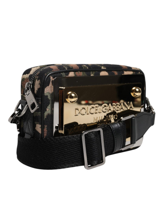 Dolce & Gabbana Dolce & Gabbana Multicolor Leopard Jacquard DG Logo Crossbody Bag