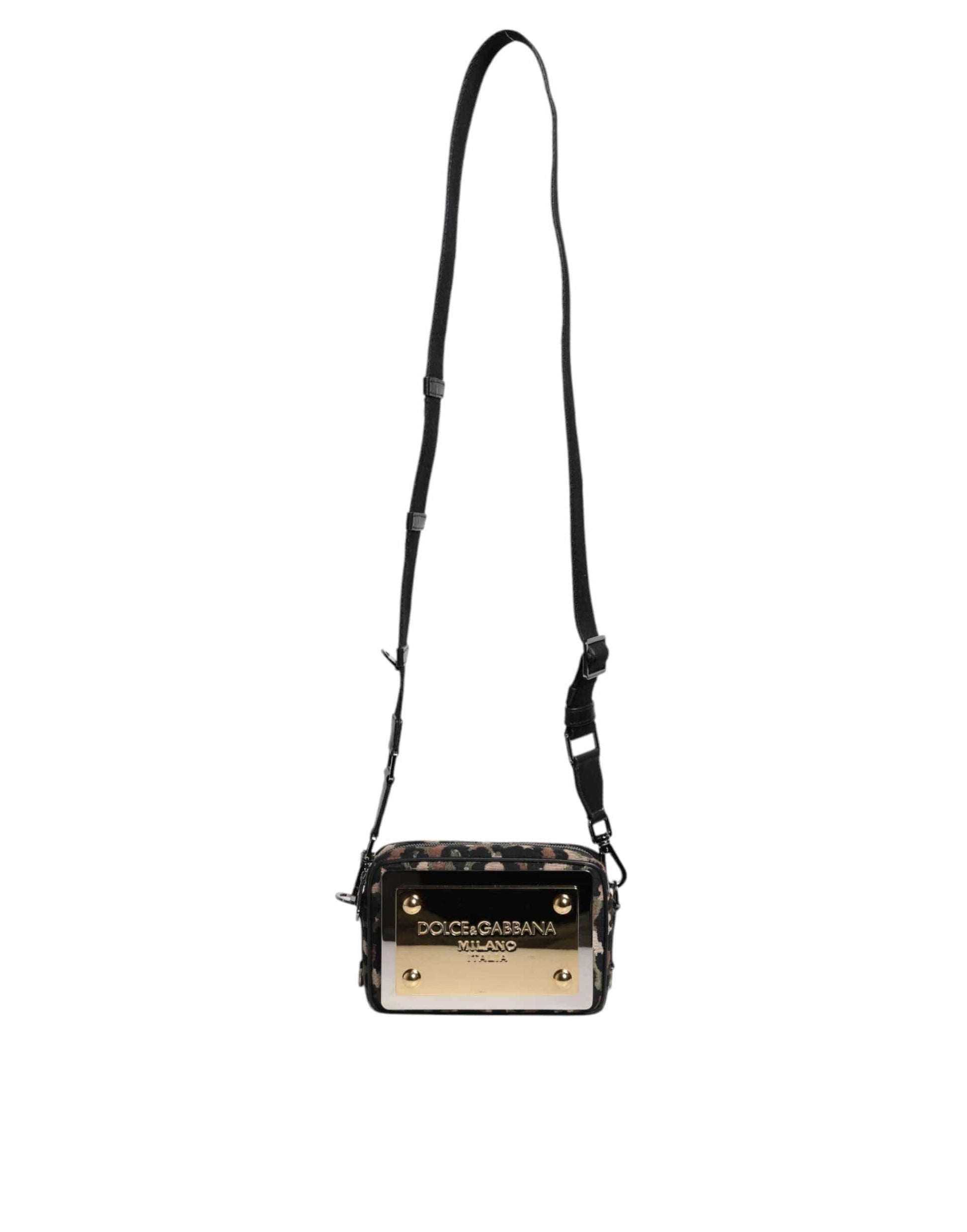 Dolce & Gabbana Dolce & Gabbana Multicolor Leopard Jacquard DG Logo Crossbody Bag