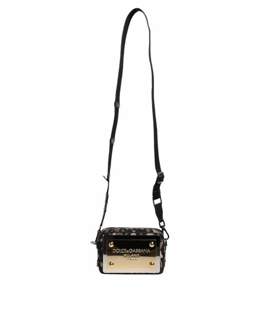 Dolce & Gabbana Dolce & Gabbana Multicolor Leopard Jacquard DG Logo Crossbody Bag