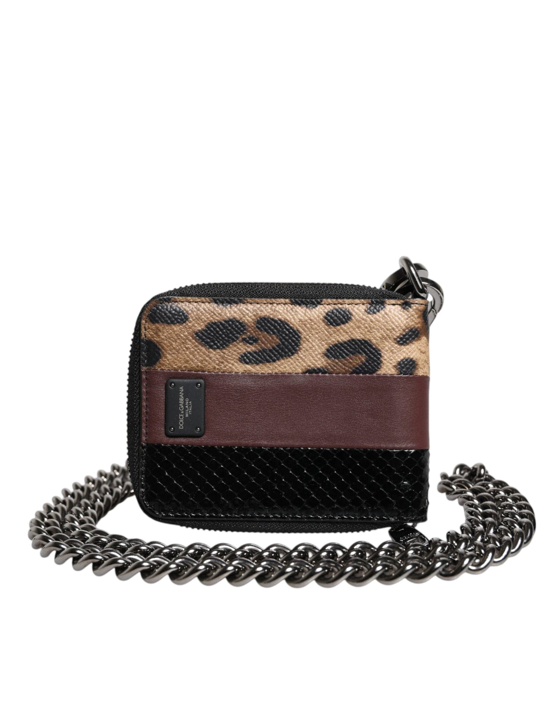 Dolce & Gabbana Dolce & Gabbana Multicolor Leopard Leather DG Bifold Card Holder Wallet