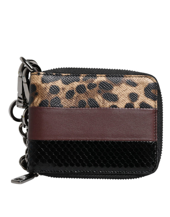 Dolce & Gabbana Dolce & Gabbana Multicolor Leopard Leather DG Bifold Card Holder Wallet