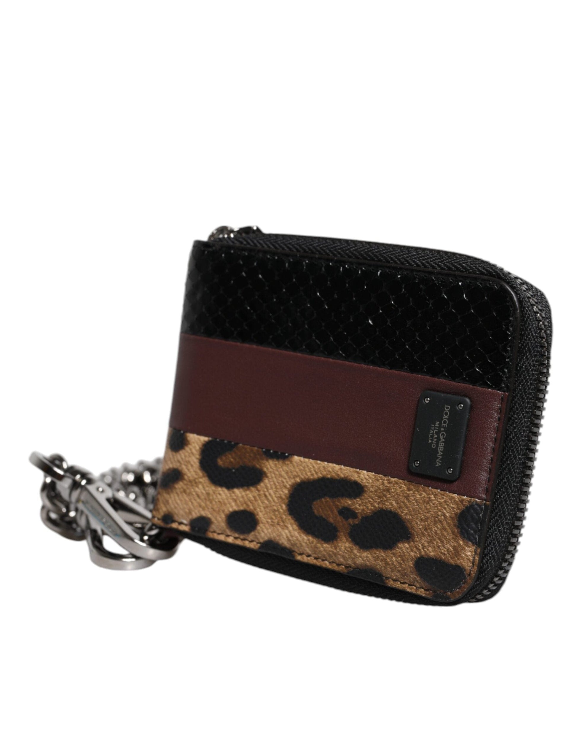 Dolce & Gabbana Dolce & Gabbana Multicolor Leopard Leather DG Bifold Card Holder Wallet