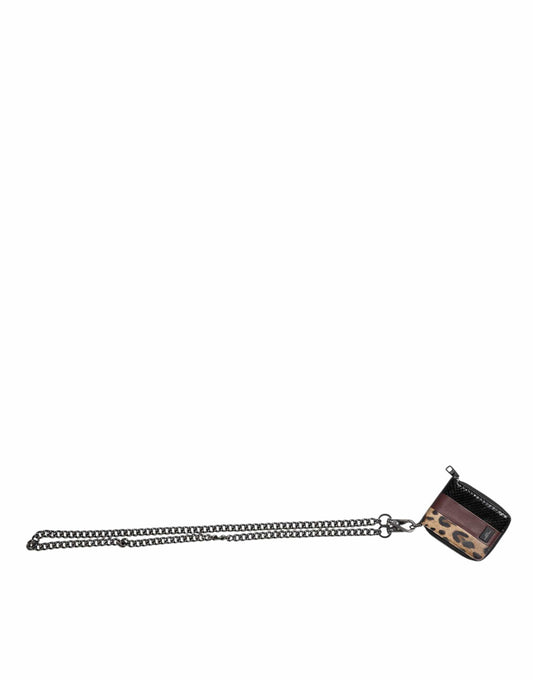 Dolce & Gabbana Dolce & Gabbana Multicolor Leopard Leather DG Bifold Card Holder Wallet