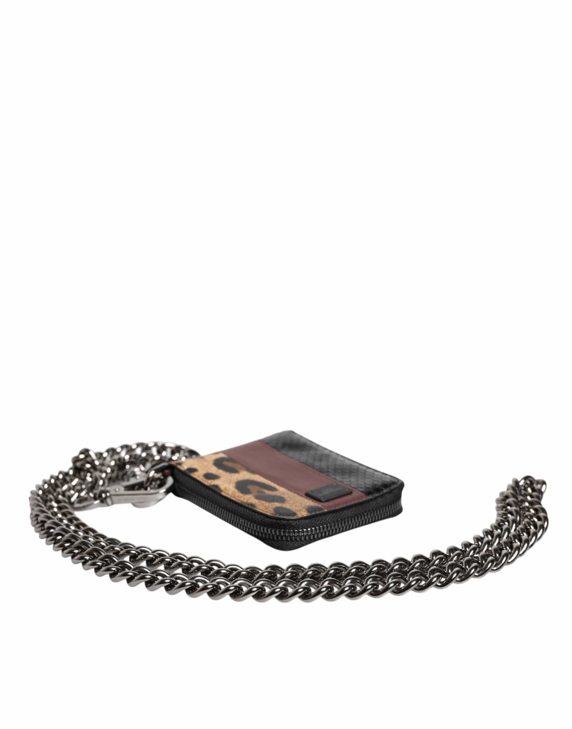 Dolce & Gabbana Dolce & Gabbana Multicolor Leopard Leather DG Bifold Card Holder Wallet