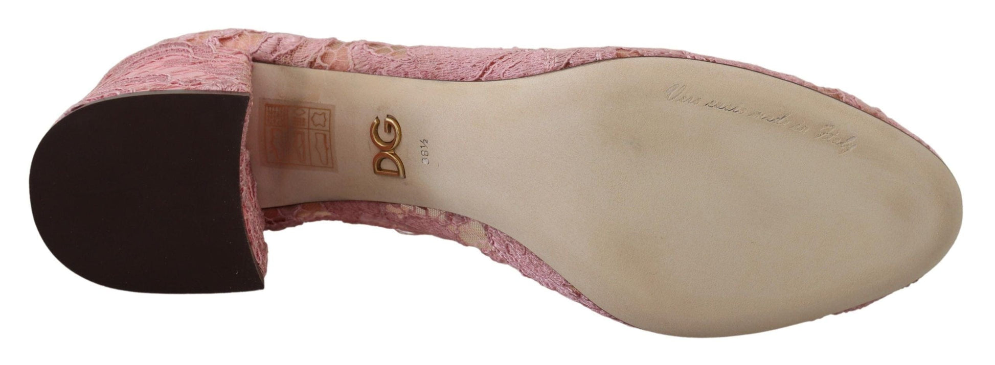 Dolce & Gabbana Dolce & Gabbana Pastel Pink Lace Crystal Embellished Pumps
