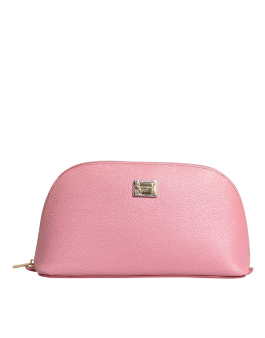 Dolce & Gabbana Dolce & Gabbana Pink Leather DG Logo Zip Around Hand Purse Pouch Wallet