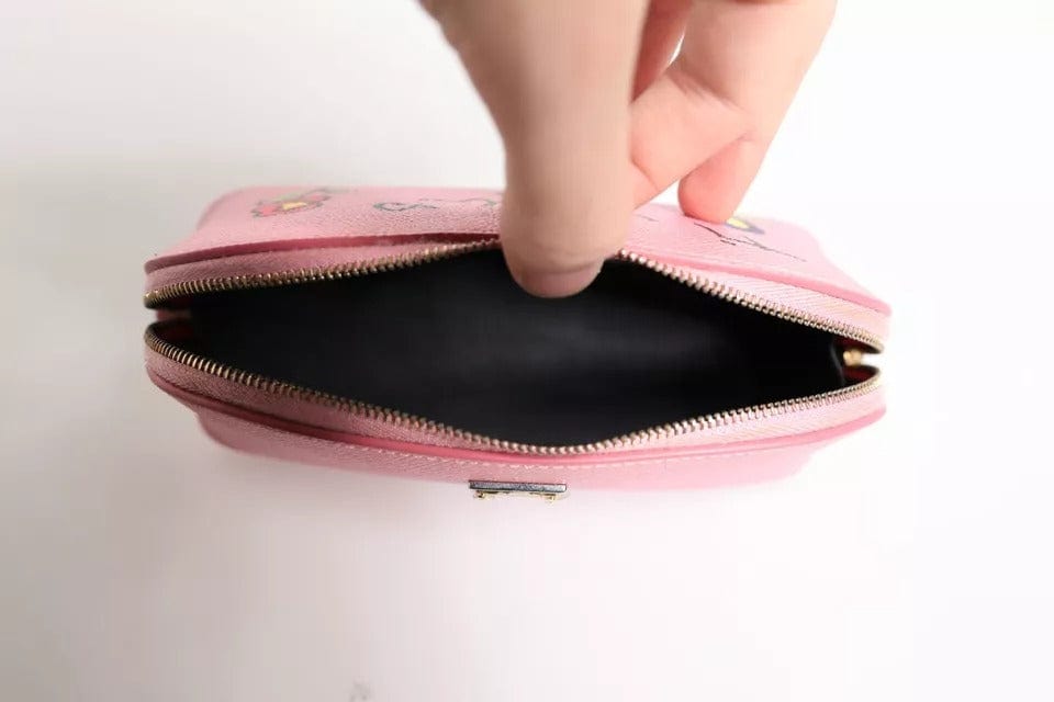 Dolce & Gabbana Dolce & Gabbana Pink Leather DG Logo Zip Around Hand Purse Pouch Wallet