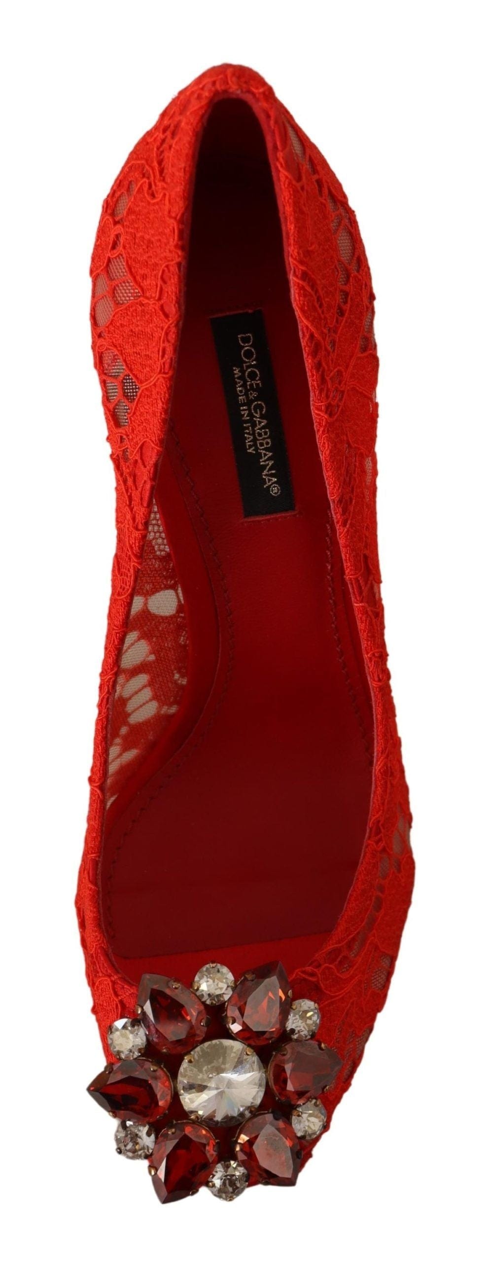 Dolce & Gabbana Dolce & Gabbana Red Crystal Taormina Lace Heels Pumps