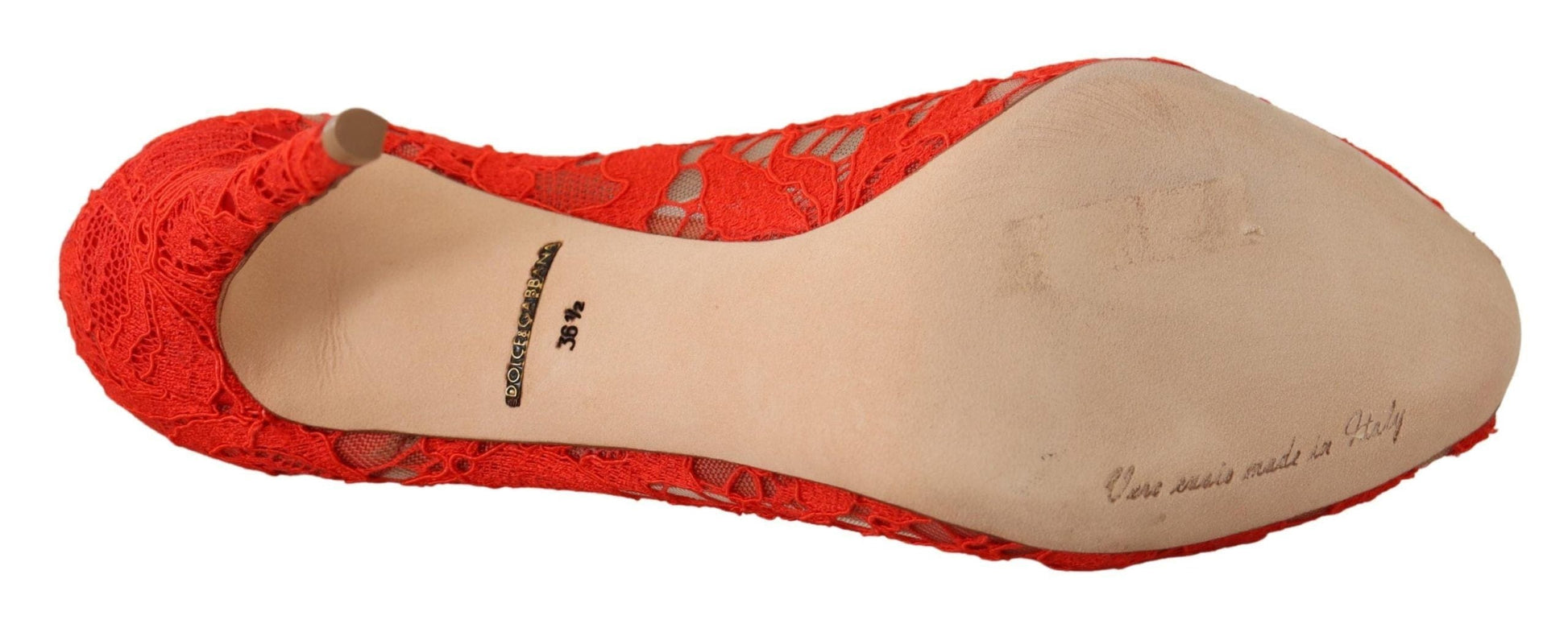 Dolce & Gabbana Dolce & Gabbana Red Crystal Taormina Lace Heels Pumps
