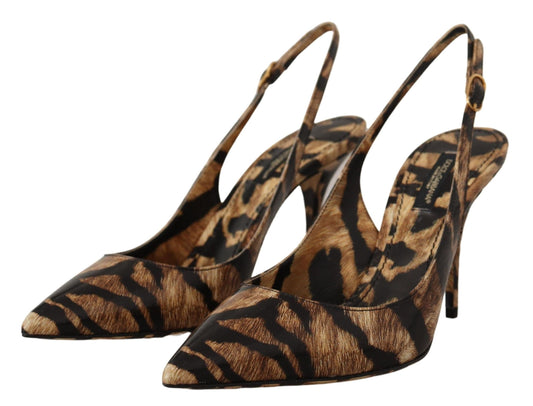 Dolce & Gabbana Dolce & Gabbana Tiger Pattern Slingback Heels Pumps