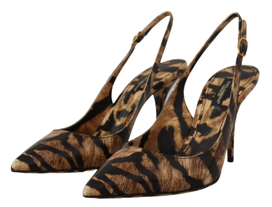 Dolce & Gabbana Dolce & Gabbana Tiger Pattern Slingback Heels Pumps