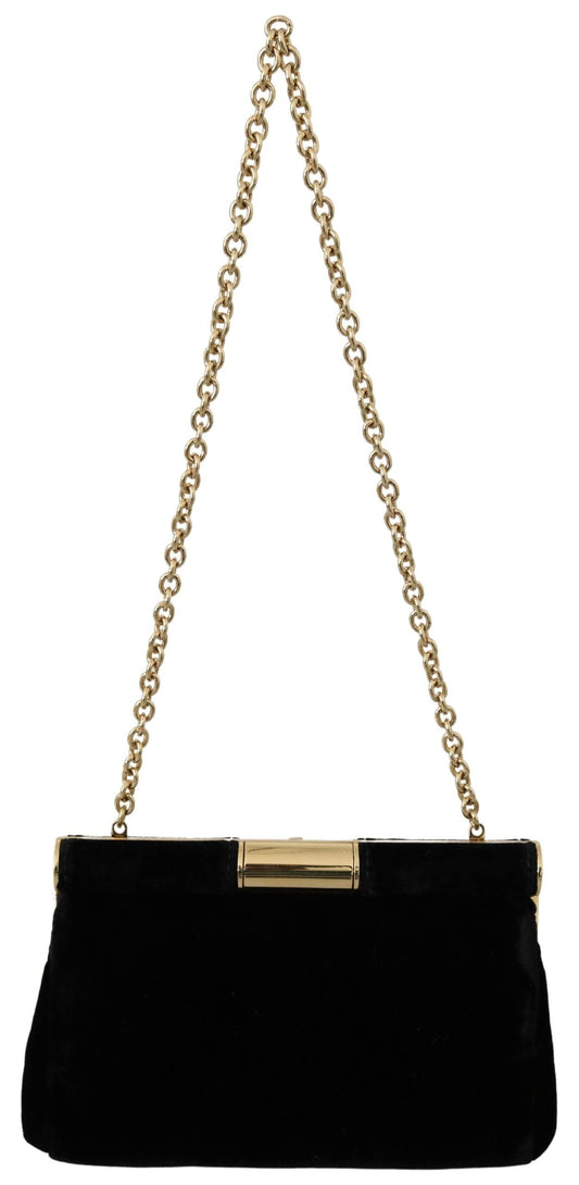 Dolce & Gabbana Dolce & Gabbana Velvet Evening Party Crossbody with Crystal Studs