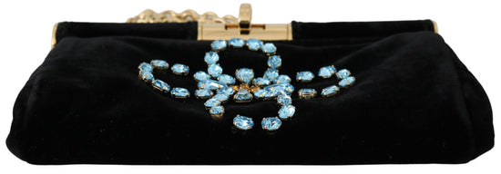 Dolce & Gabbana Dolce & Gabbana Velvet Evening Party Crossbody with Crystal Studs