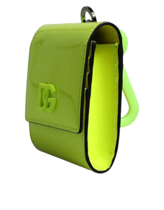Dolce & Gabbana Dolce & Gabbana Yellow Green Bifold DG Logo Neck Strap Cardholder Wallet