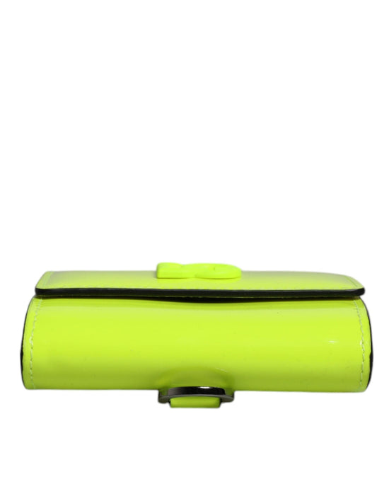 Dolce & Gabbana Dolce & Gabbana Yellow Green Bifold DG Logo Neck Strap Cardholder Wallet