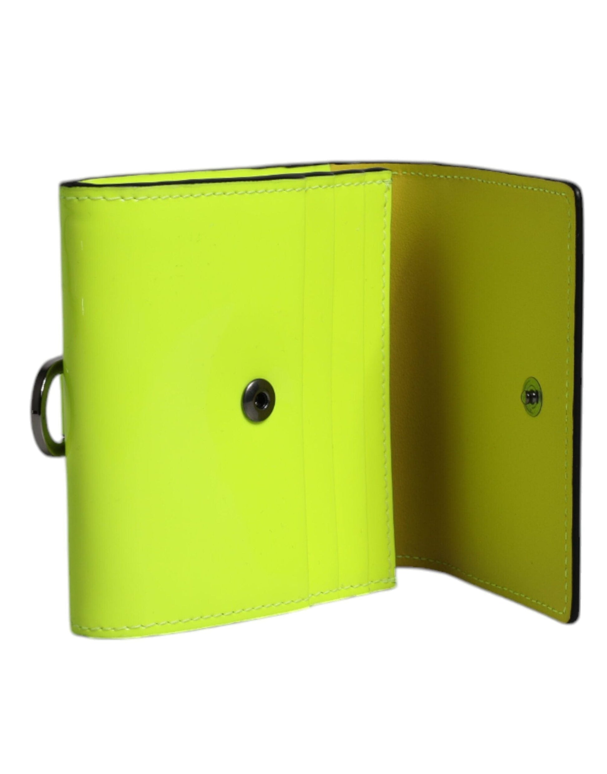 Dolce & Gabbana Dolce & Gabbana Yellow Green Bifold DG Logo Neck Strap Cardholder Wallet