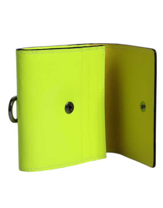 Dolce & Gabbana Dolce & Gabbana Yellow Green Bifold DG Logo Neck Strap Cardholder Wallet
